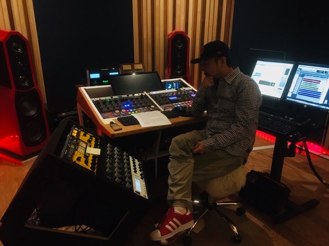 ヒロのアルバムのマスタリング時。ニューヨークにて。